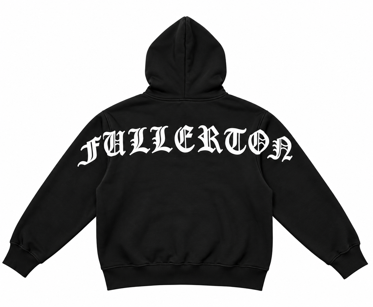 Turntables Fullerton Baggy Zip Up Hoodie Old English